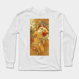 Autumn 1896 by Alphonse Mucha (His First Seasons Series) Long Sleeve T-Shirt